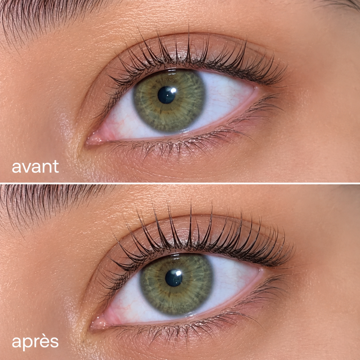 Résultat avant après sérum Botacils — densification cils et sourcils