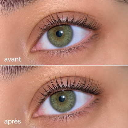 Résultat avant après sérum Botacils — densification cils et sourcils