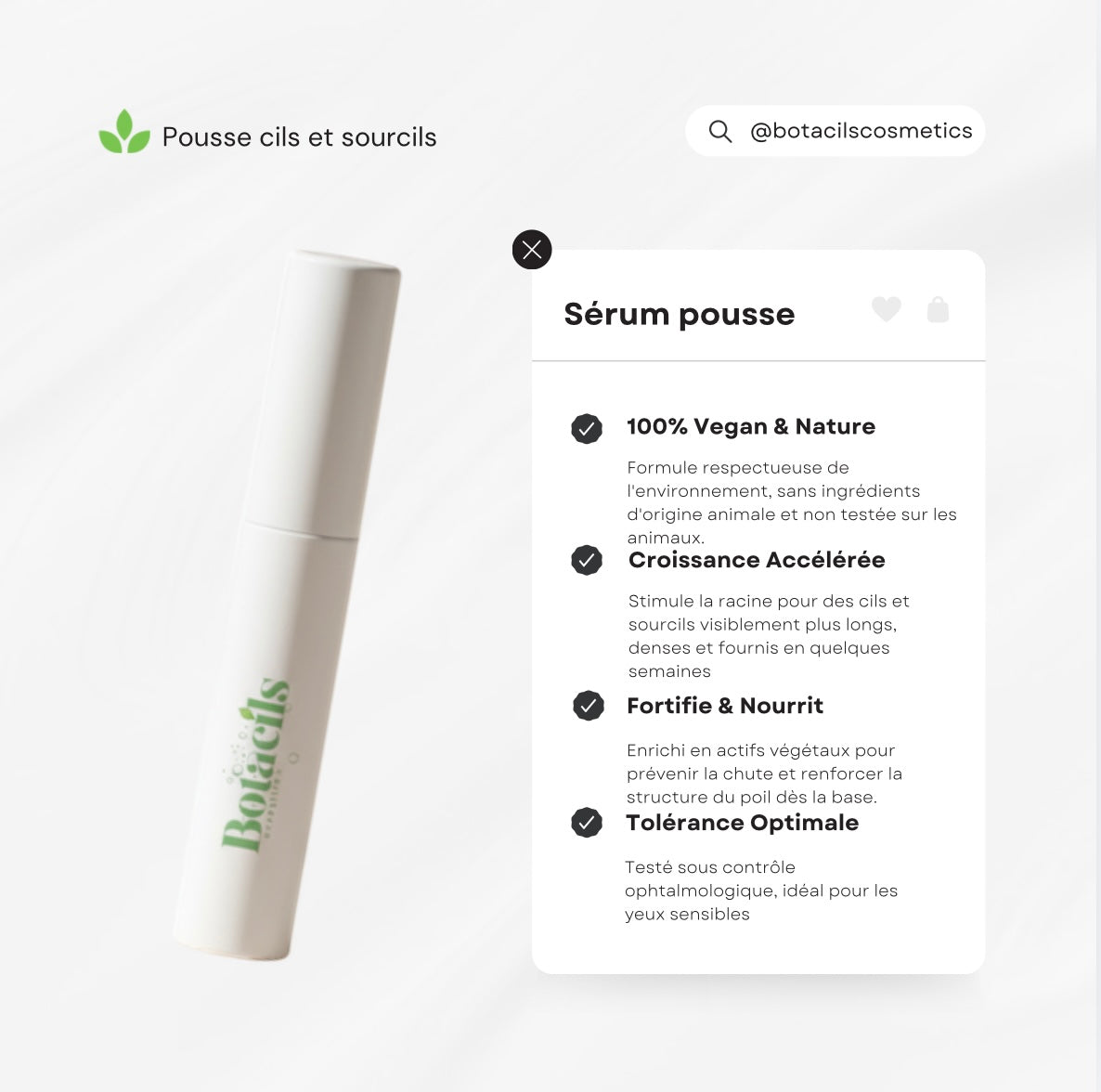 Sérum Botacils flacon 3ml — sérum pousse cils et sourcils vegan sans hormones